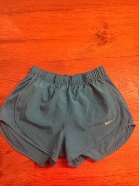Nike teal green Athletic Running Shorts with Reflective Swoosh